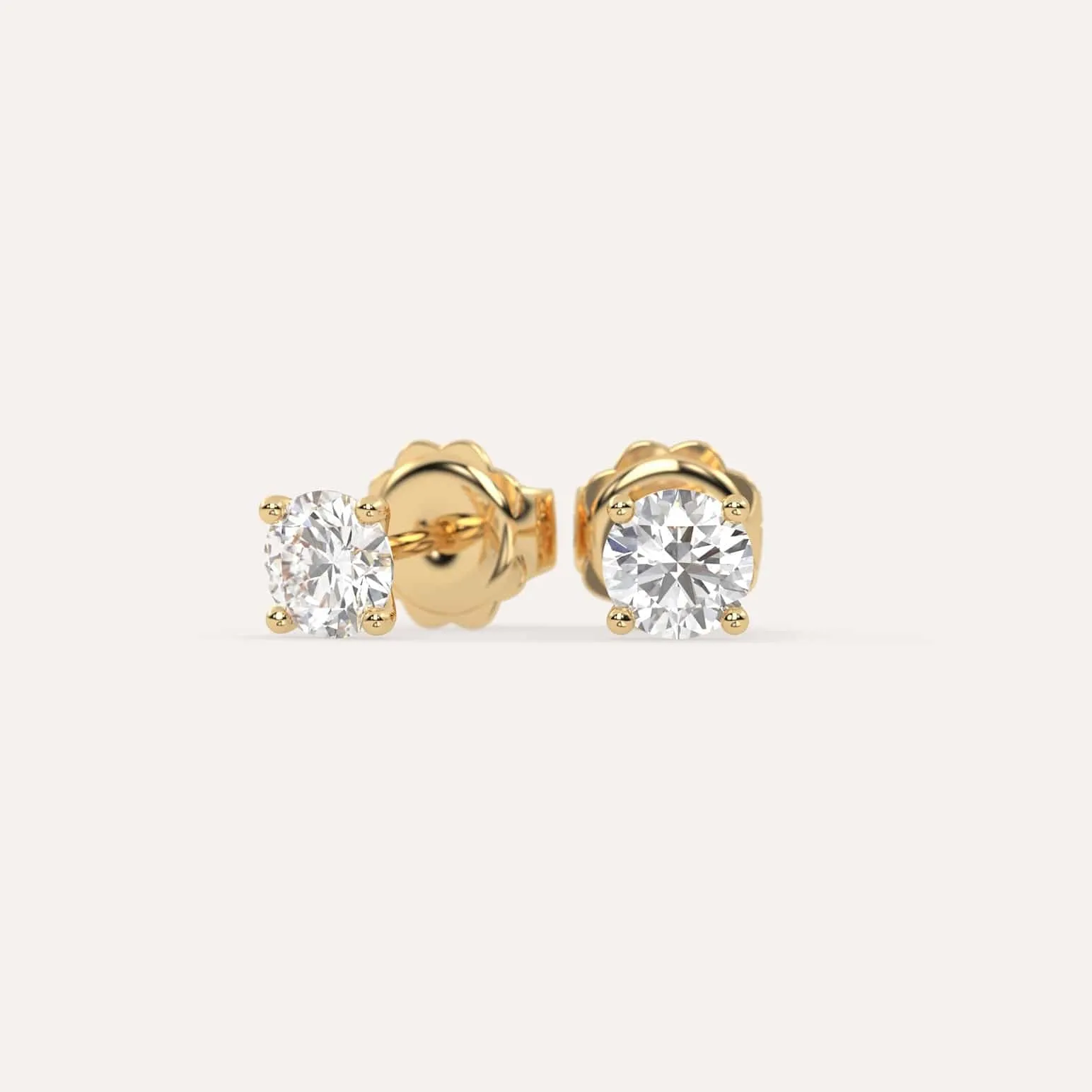 1 carat Round Diamond Stud Earrings