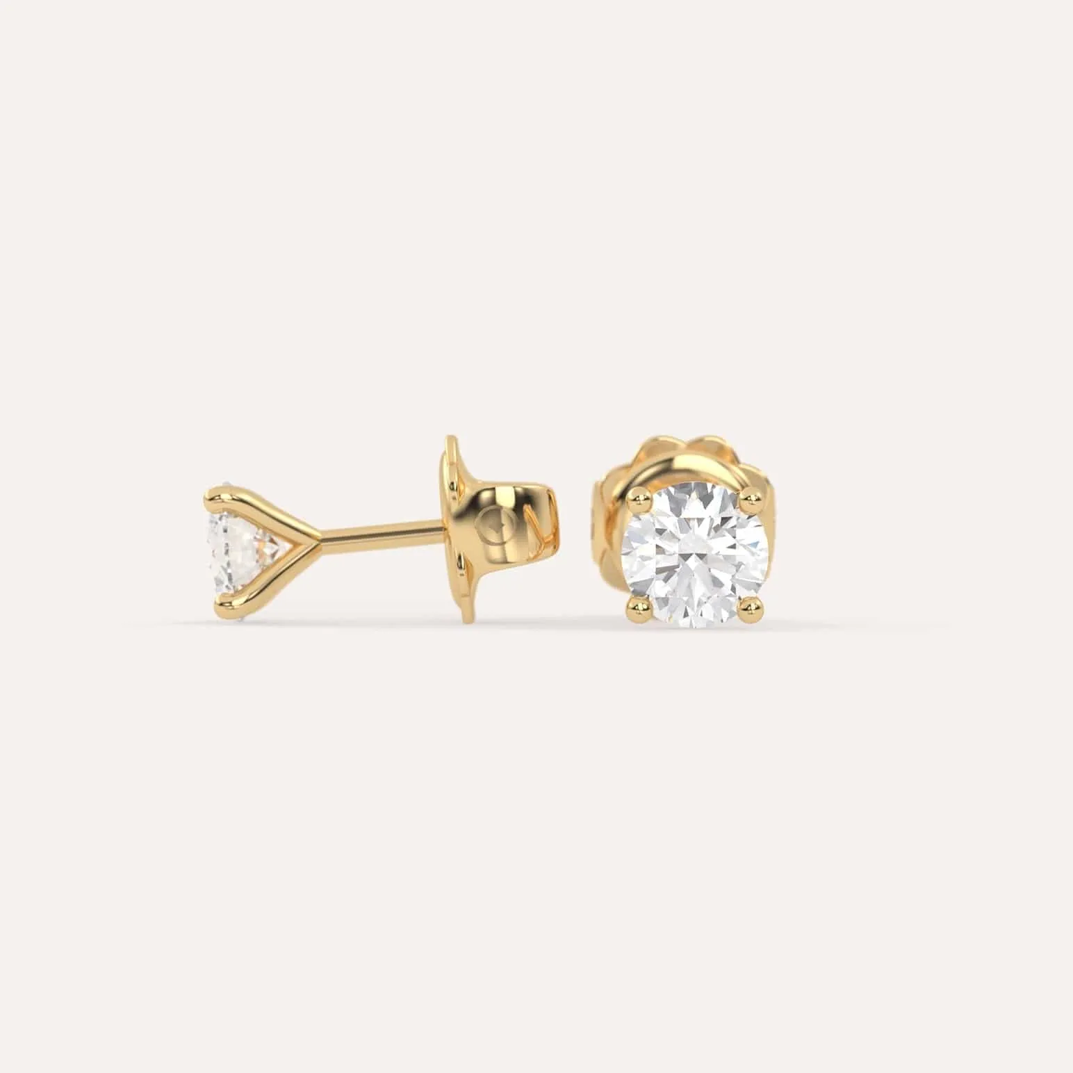 1 carat Round Diamond Stud Earrings