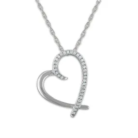 1/10 CTW Diamond Heart 18-inch Pendant in 10KT White Gold