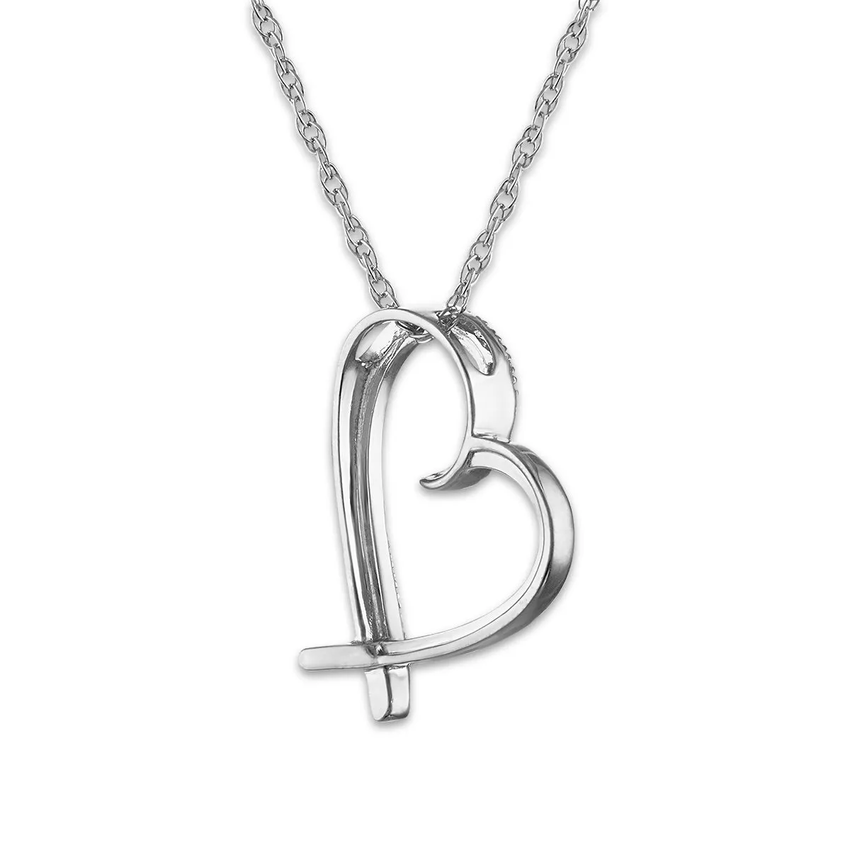 1/10 CTW Diamond Heart 18-inch Pendant in 10KT White Gold