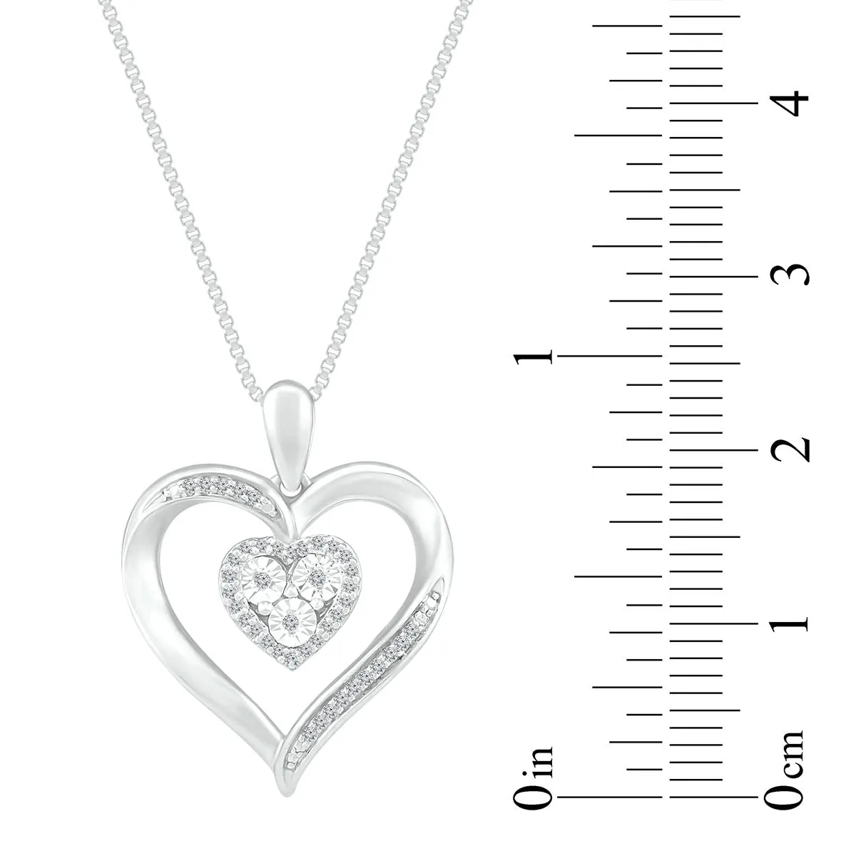 1/10 CTW Diamond Heart 18-inch Pendant in Sterling Silver