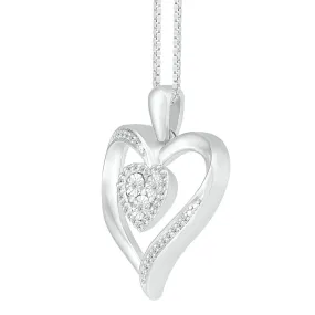 1/10 CTW Diamond Heart 18-inch Pendant in Sterling Silver