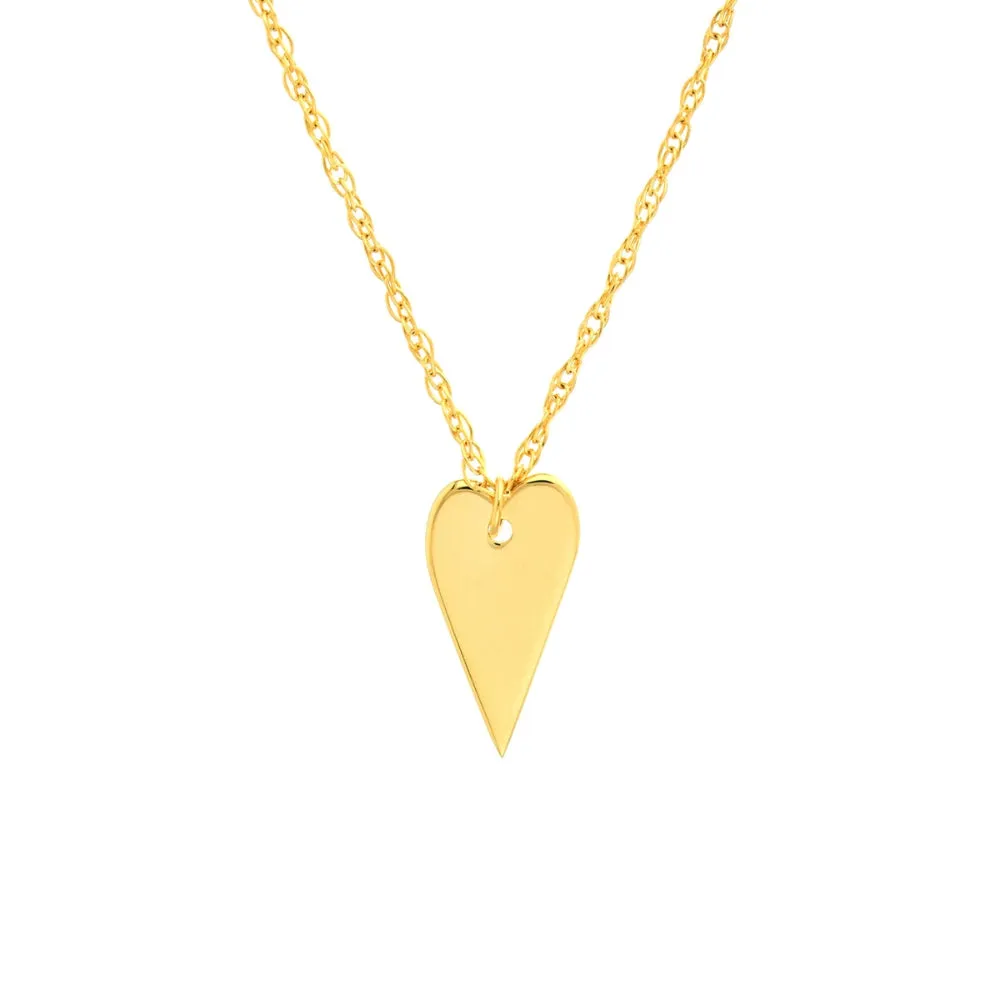 14k Gold Heart Pendant Necklace