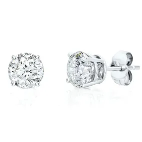 14K White Gold Diamond Stud Earrings - .75ctw