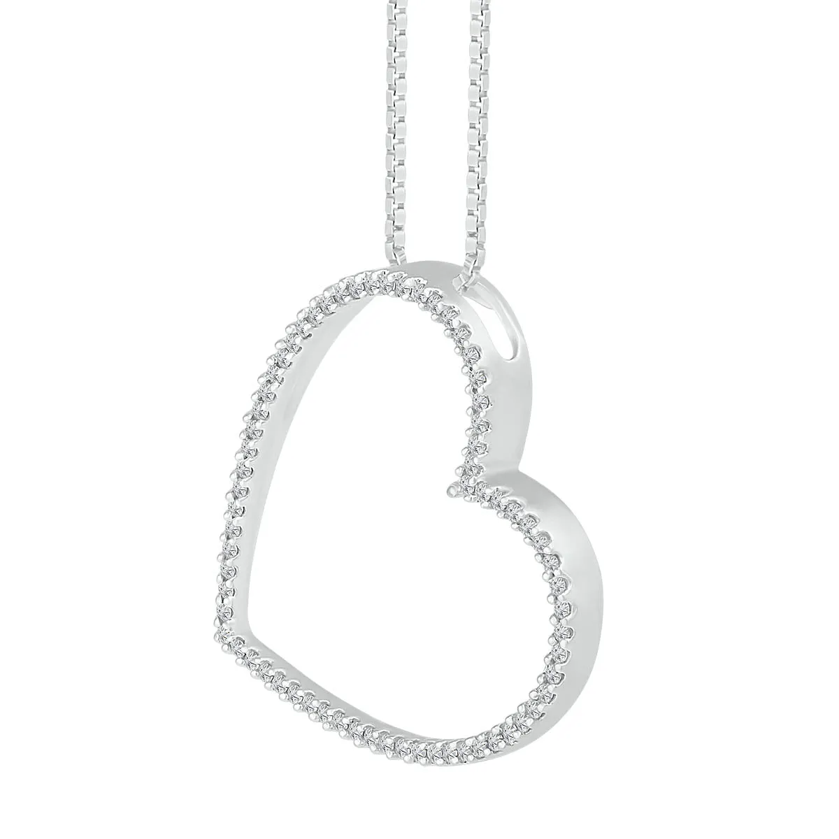 1/5 CTW Diamond Heart 18-inch Pendant in Sterling Silver