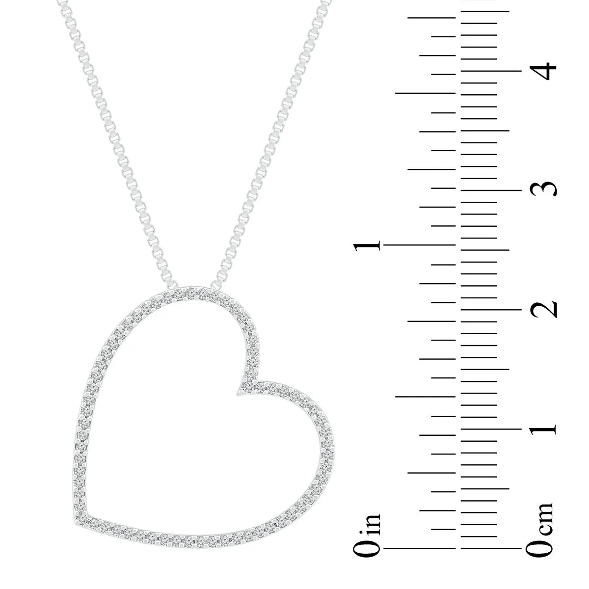 1/5 CTW Diamond Heart 18-inch Pendant in Sterling Silver