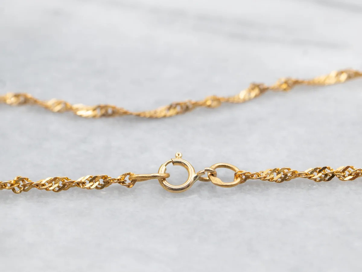 18K Gold Singapore Chain with Spring Ring Clasp