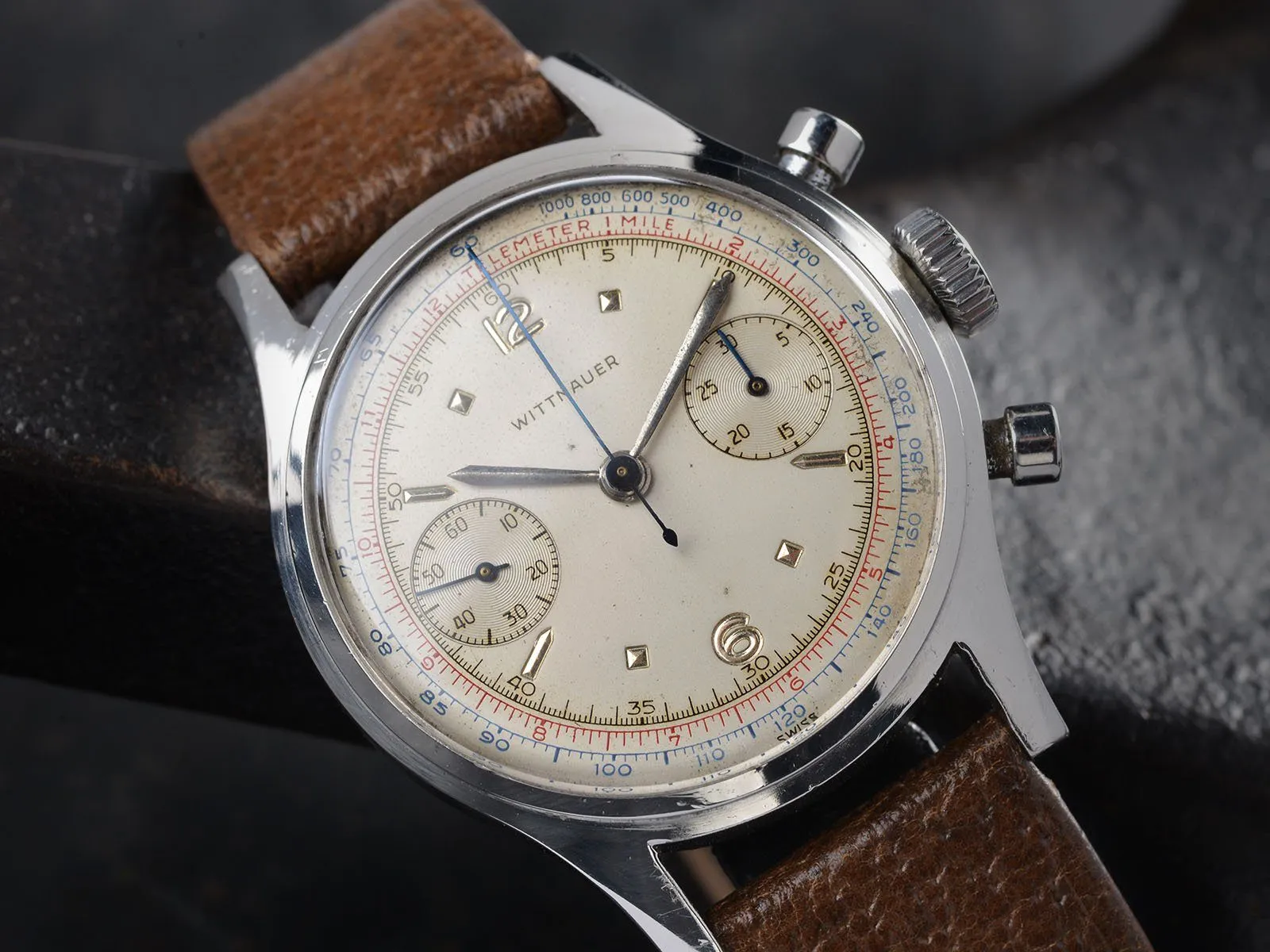 1950S WITTNAUER STEEL CHRONOGRAPH