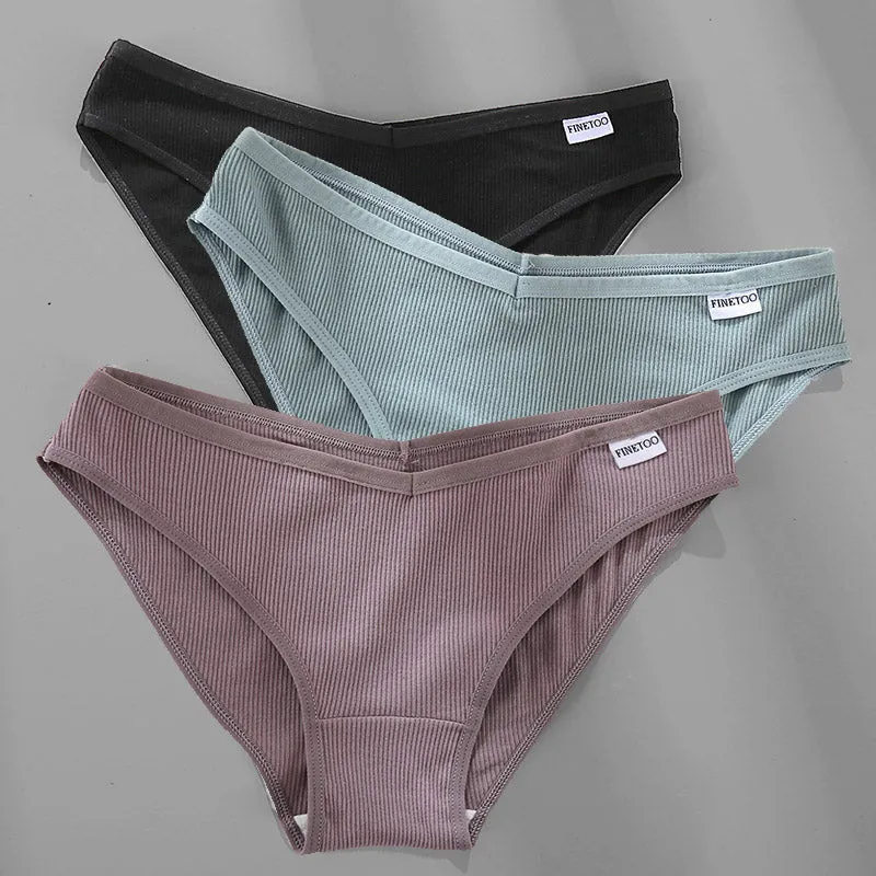 3pcs, Cotton Panties Underwear Sexy Briefs