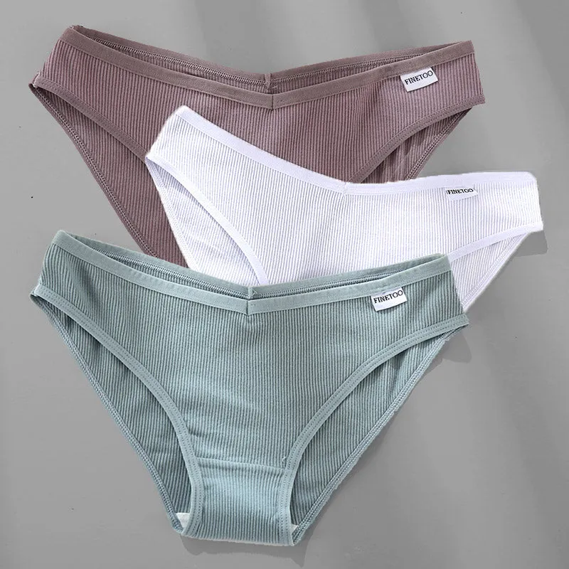 3pcs, Cotton Panties Underwear Sexy Briefs