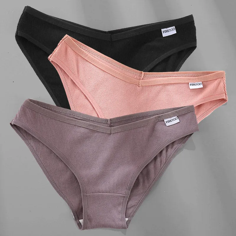 3pcs, Cotton Panties Underwear Sexy Briefs