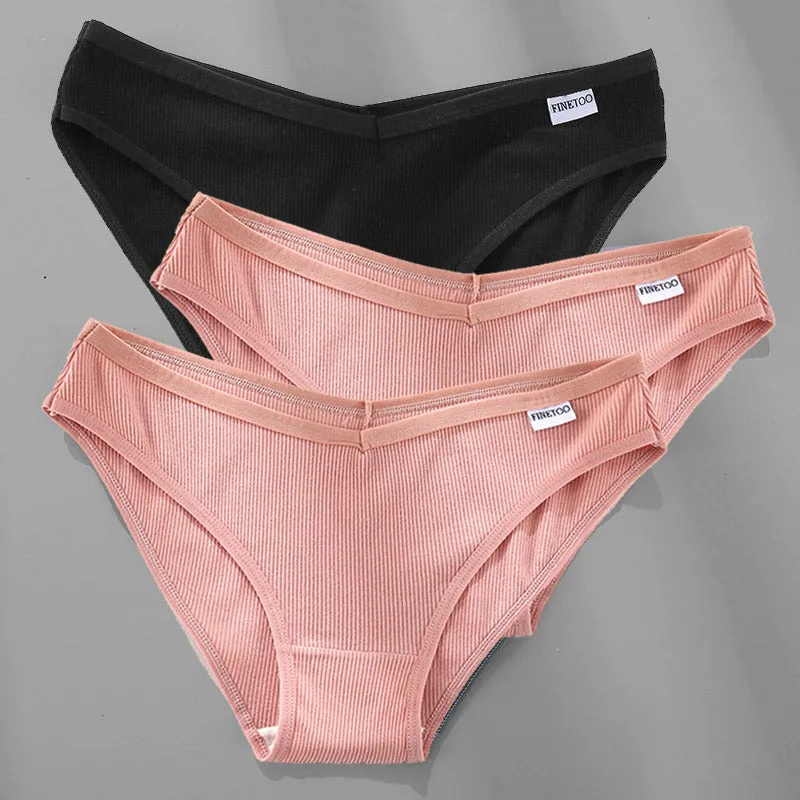 3pcs, Cotton Panties Underwear Sexy Briefs