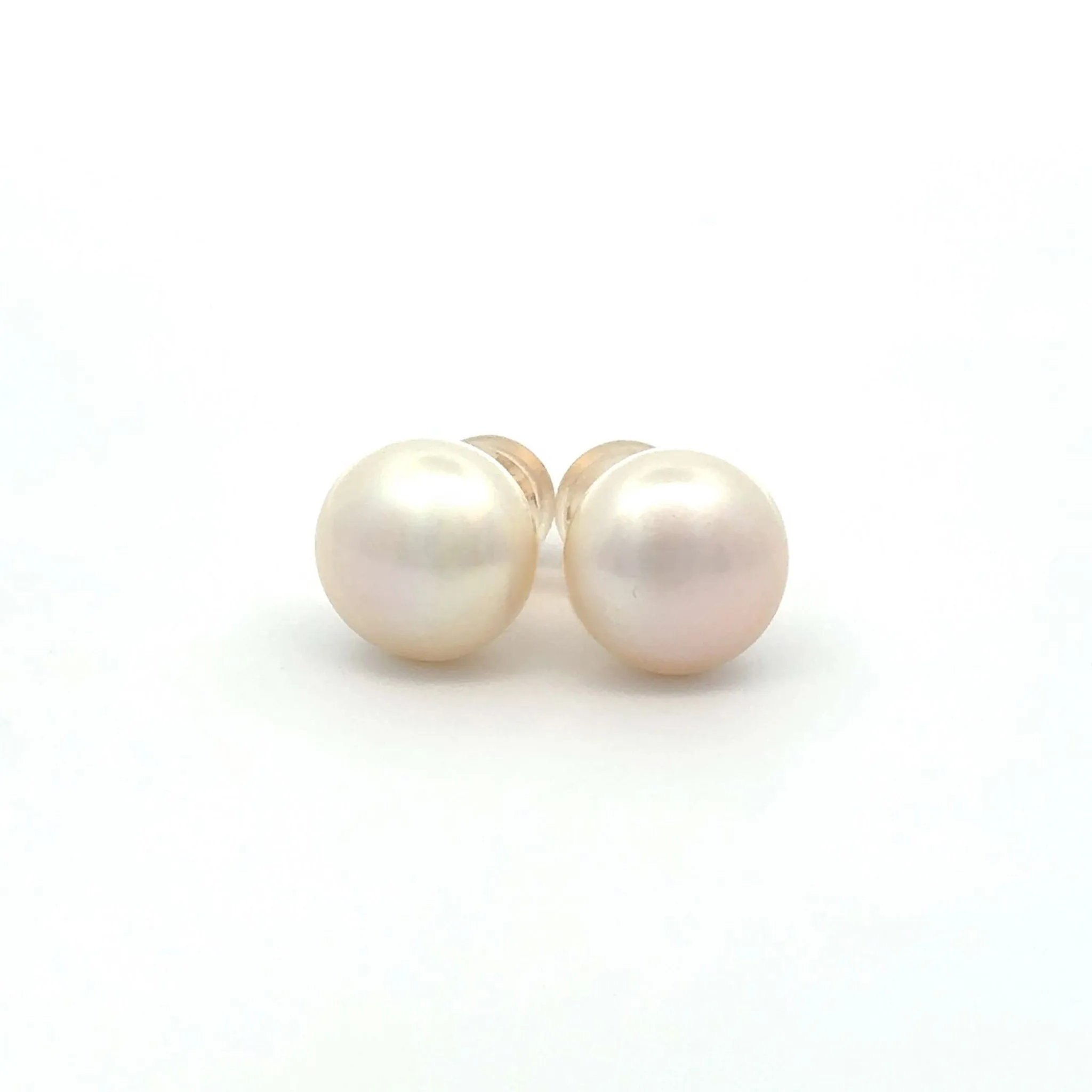 9K Yellow Gold Freshwater Pearl 10-11mm Stud Earrings