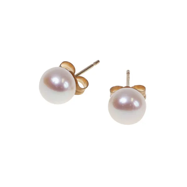 9K Yellow Gold Freshwater Pearl 4.5-5mm Stud Earrings