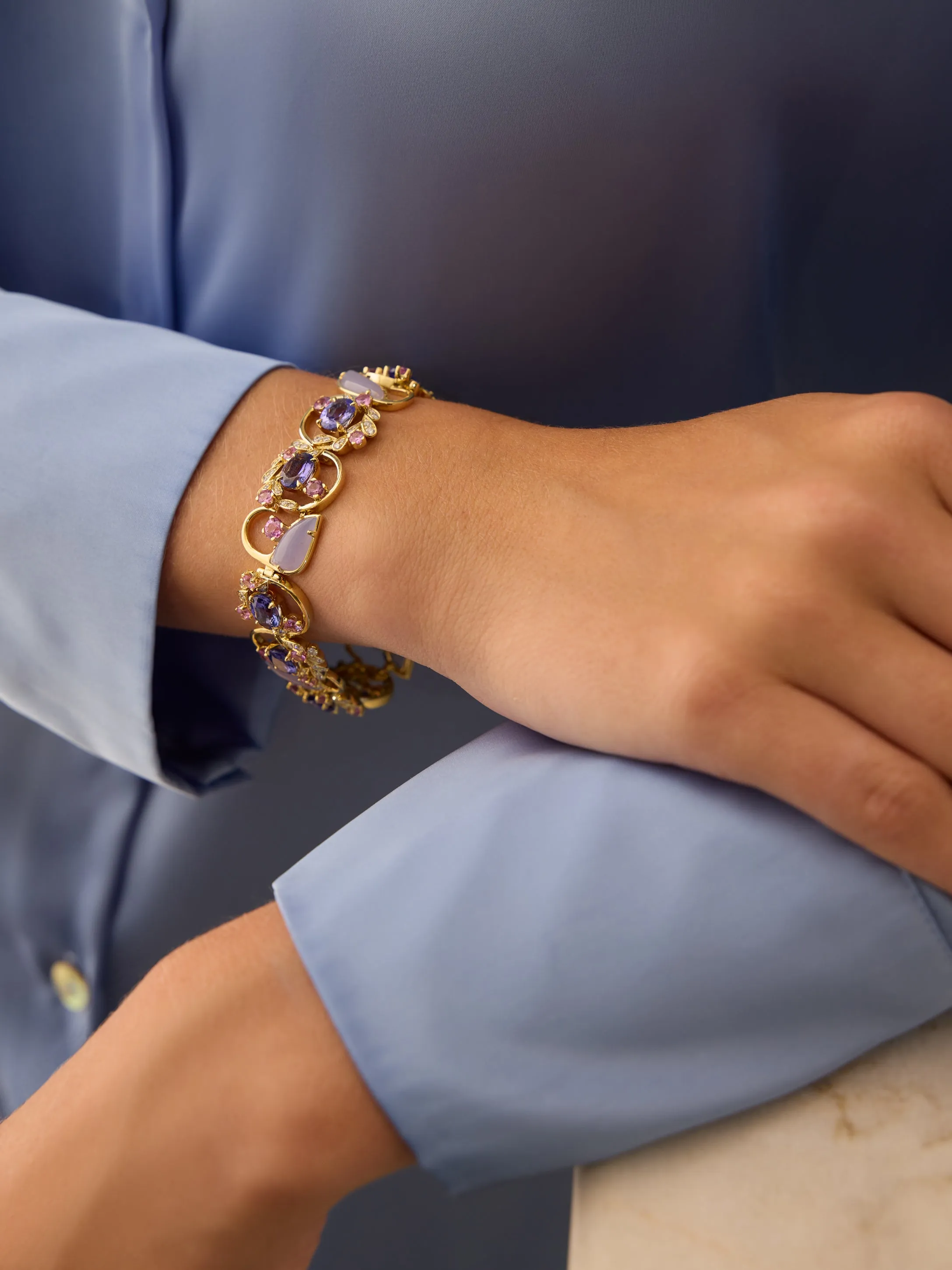 A Family Journey Provence Tanzanite Yellow Gold Bracelet