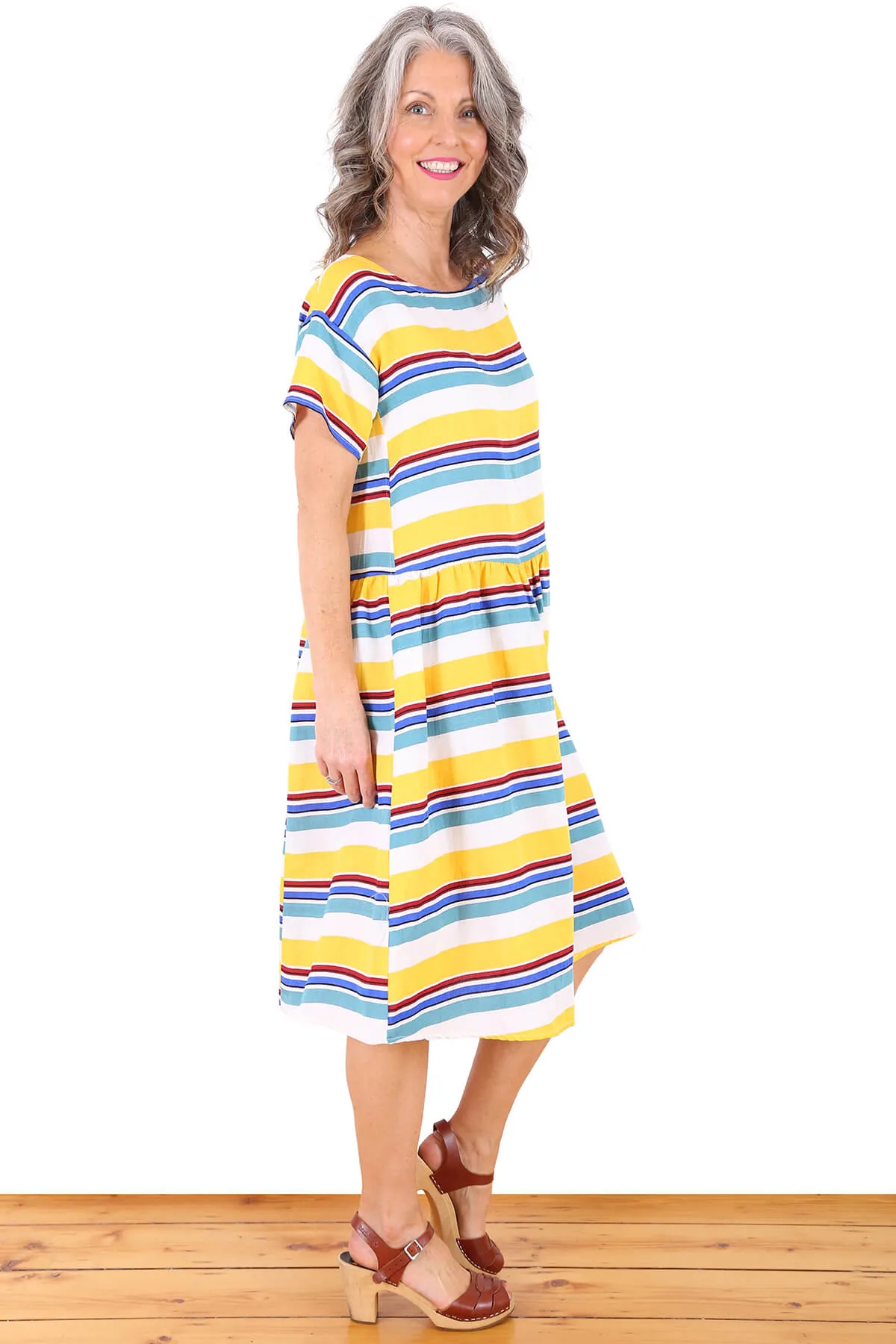 Above Deck Drop Waist Dress Yellow