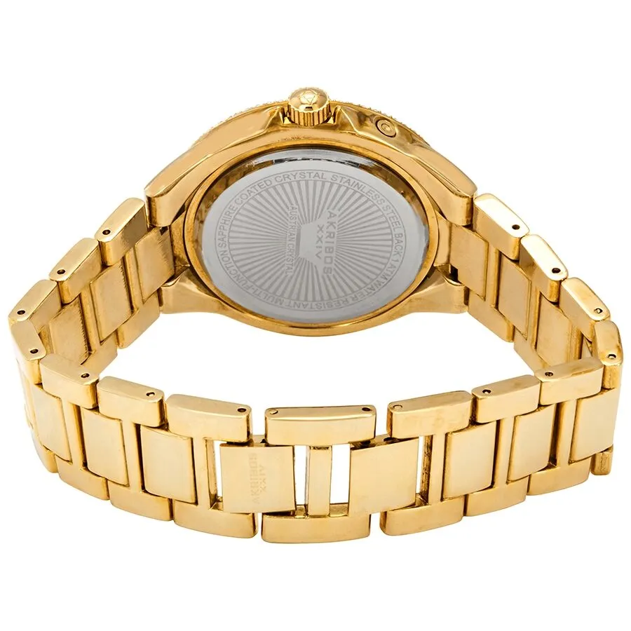 Akribos Xxiv Gold Tone Dial Multi-function Ladies Watch AK789YG