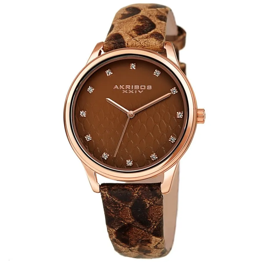 Akribos Xxiv Quartz Brown Dial Ladies Watch AK1115BR