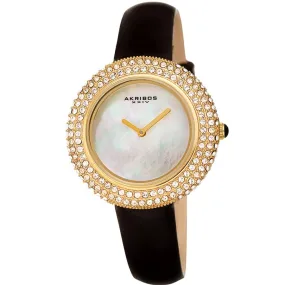 Akribos Xxiv Quartz Crystal White Dial Ladies Watch AK1049YGB