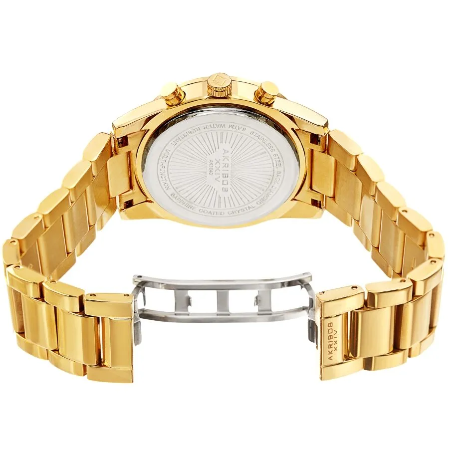 Akribos Xxiv Quartz Diamond Gold Dial Men's Watch AK1040YG