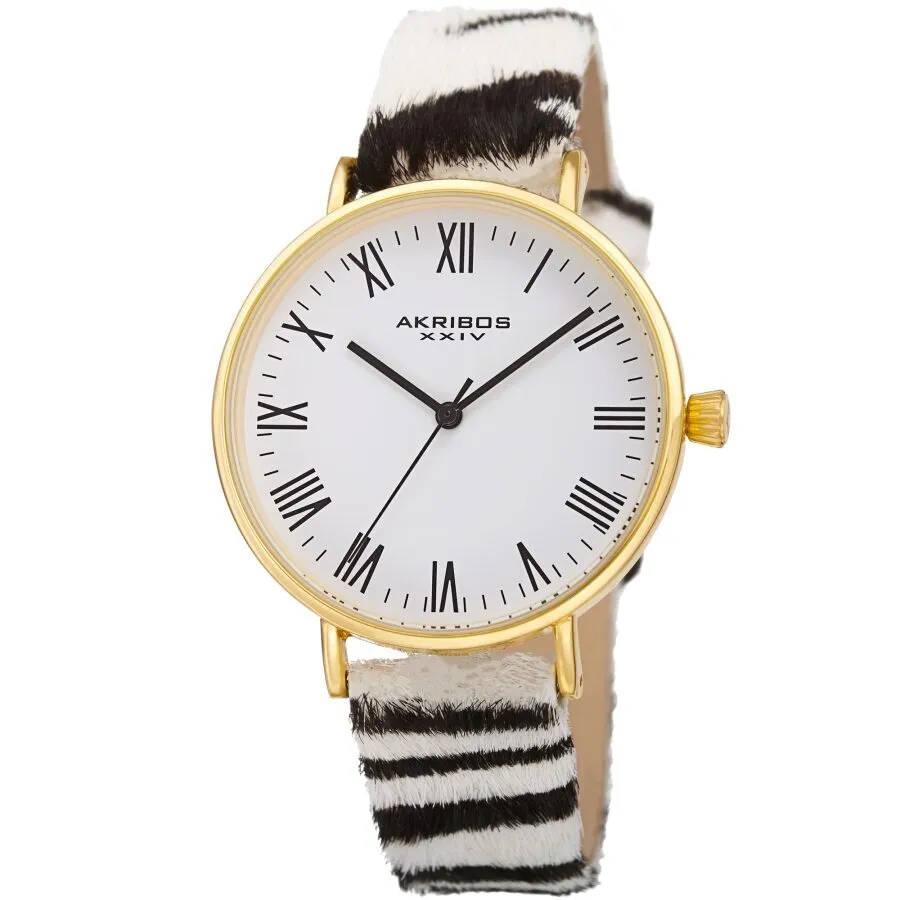 Akribos Xxiv Quartz White Dial Ladies Watch AK1080YG