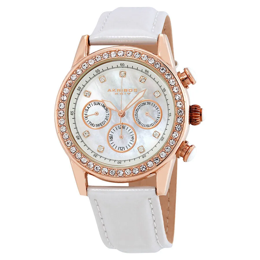 Akribos XxivGMT Multi-Function Rose Gold-tone Ladies Watch AK556WTR