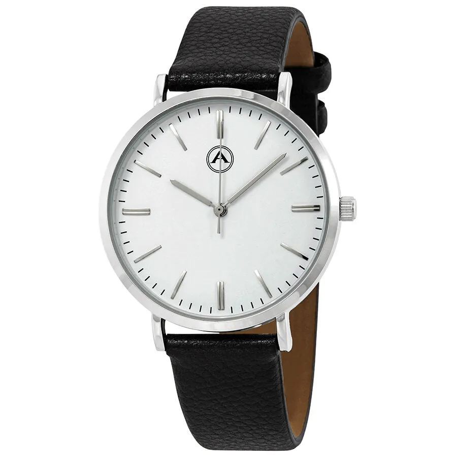 Alba by Akribos XxivWhite Dial Leather Men's Watch 1033SS