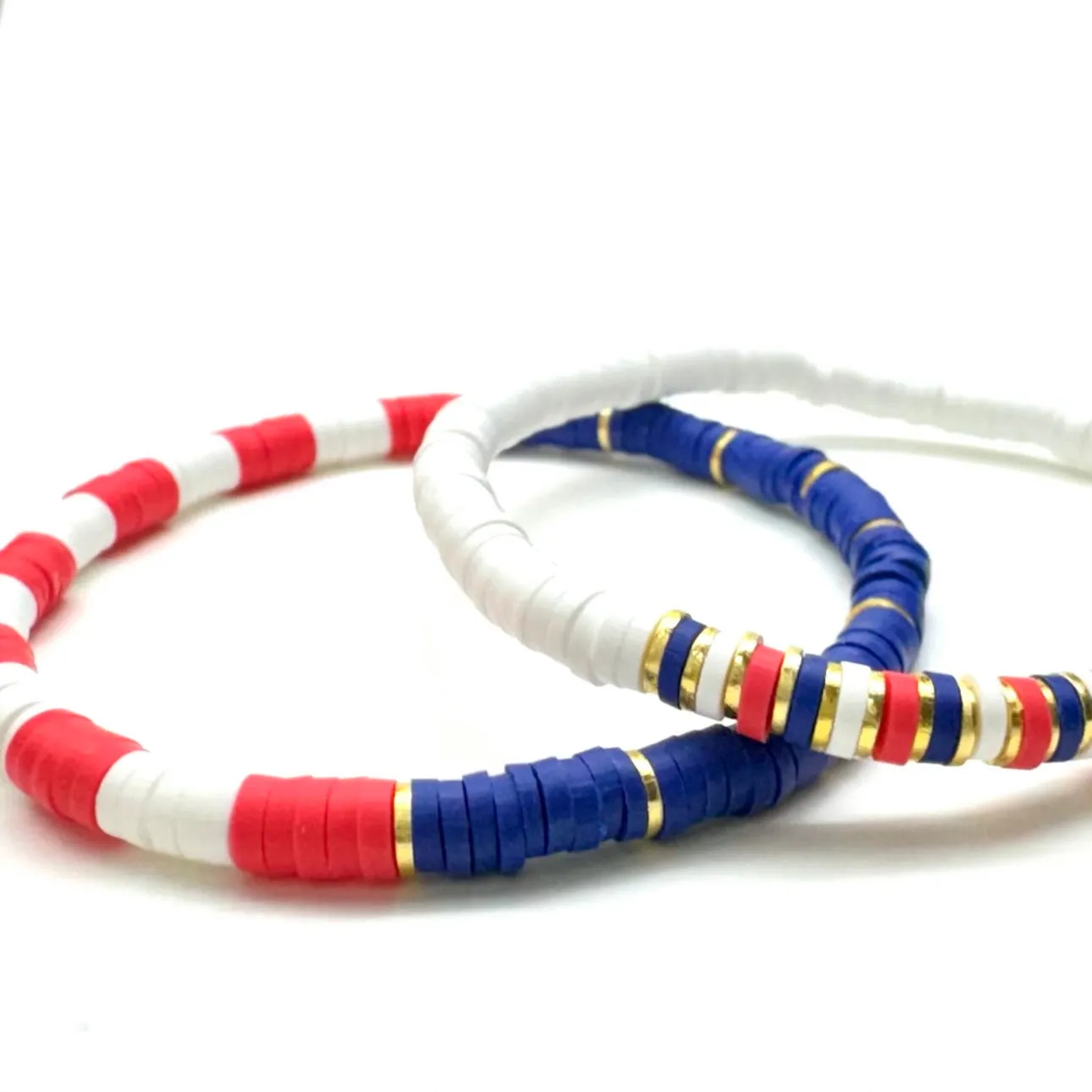 AMERICAN FLAG HEISHI BRACELET