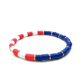 AMERICAN FLAG HEISHI BRACELET