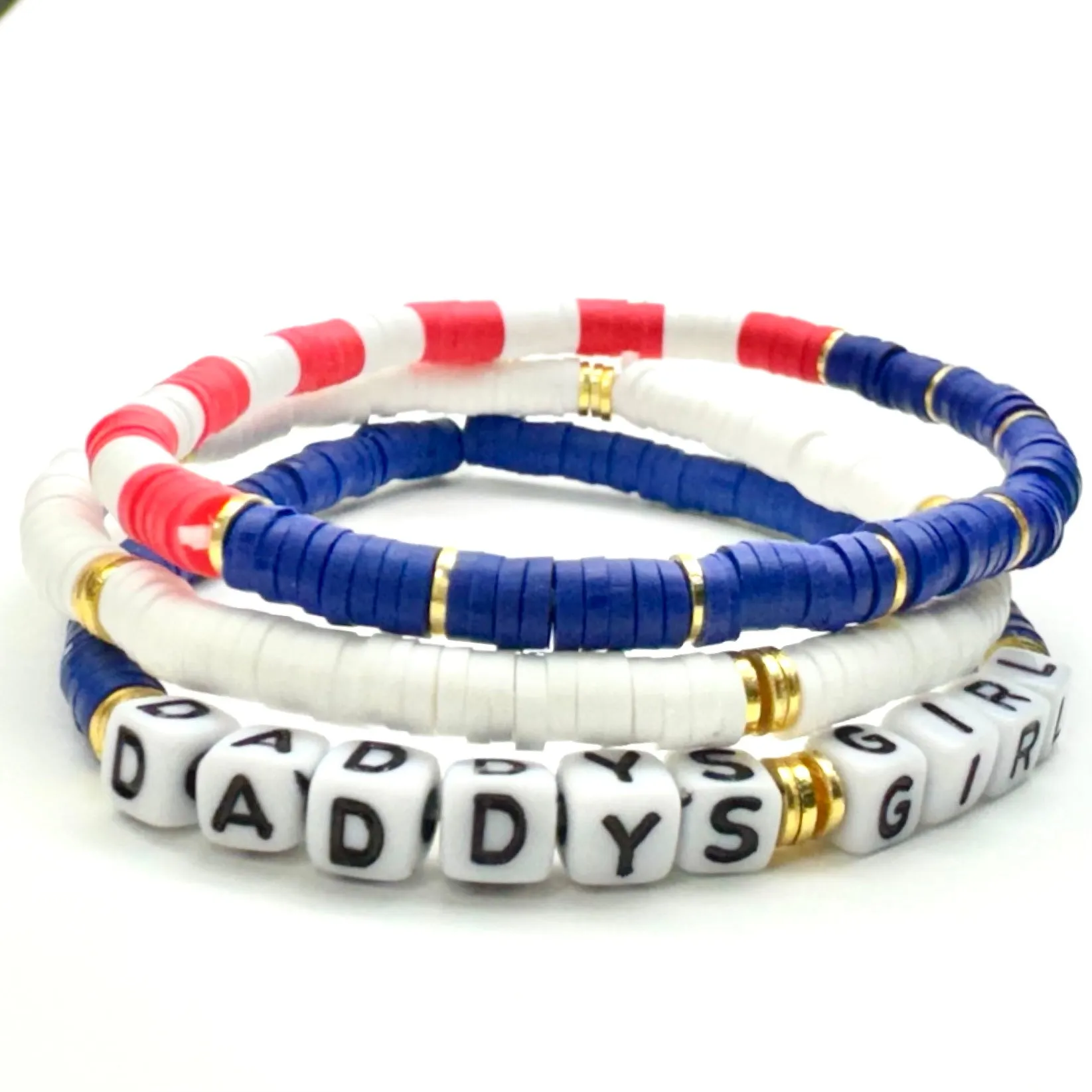 AMERICAN FLAG HEISHI BRACELET