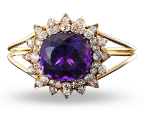 Amethyst and Diamond Bangle Bracelet, 50.00 Carats