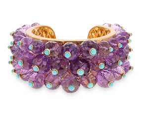 Amethyst and Turquoise Cuff Bracelet