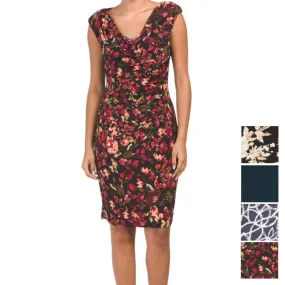 Anne Klein Women's Valerie Floral Print Cowl Neck Mini Dress