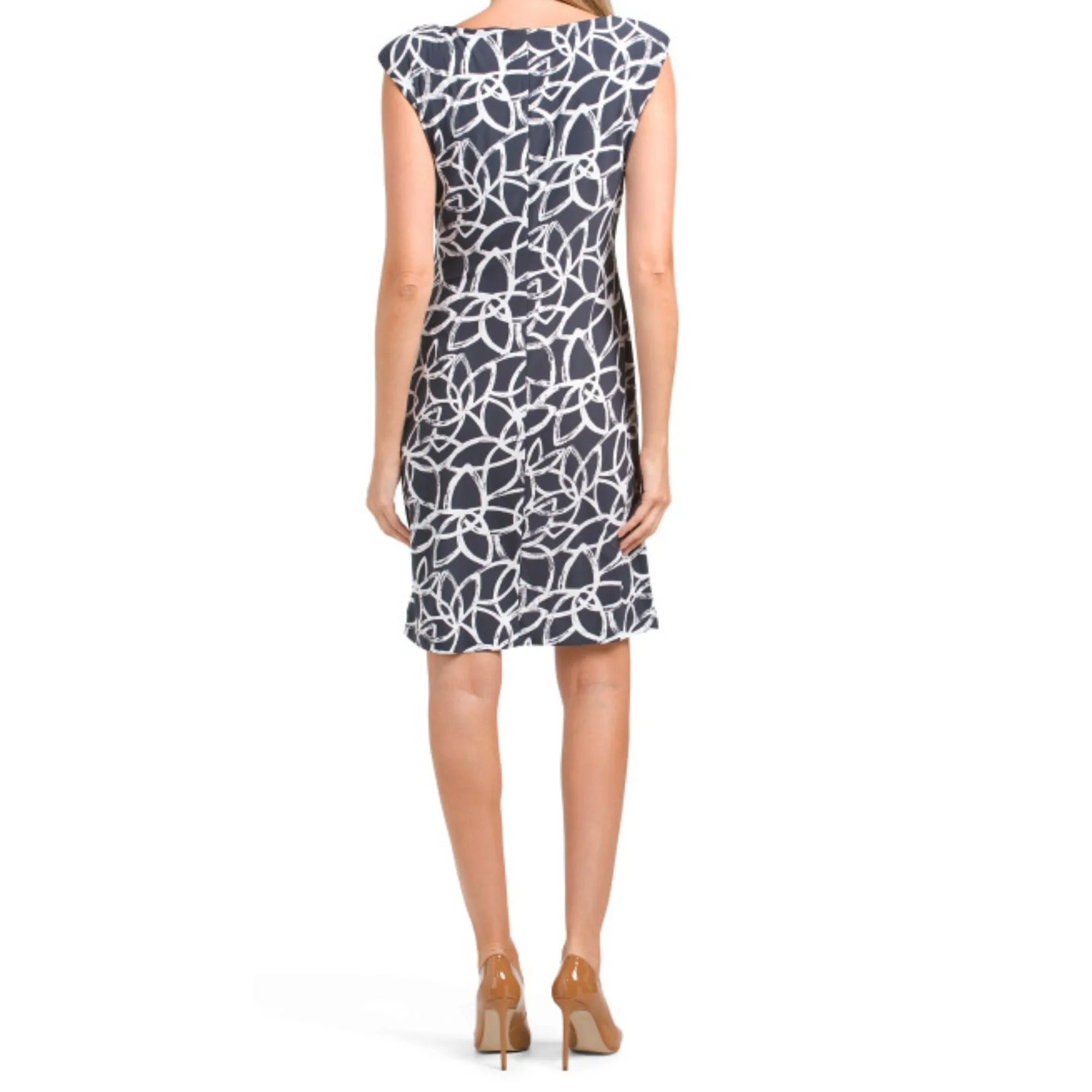 Anne Klein Women's Valerie Floral Print Cowl Neck Mini Dress