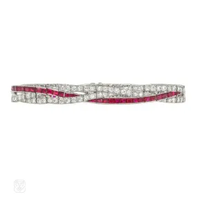 Art Deco J.E. Caldwell ruby and diamond bracelet