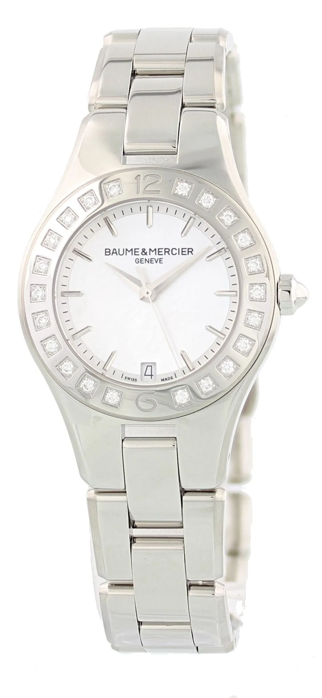 Baume & Mercier Linea MOP Dial Diamond Bezel Ladies Watch MOA10072