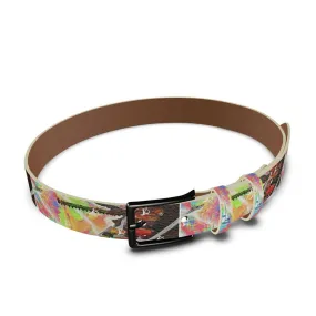 #Be153 LDCC the boardwalk, print Designer leather belt