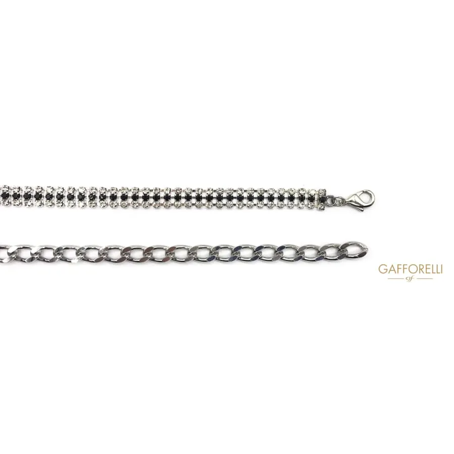 Belt with Bicolor Rhinestones Chain - C212 Gafforelli Srl