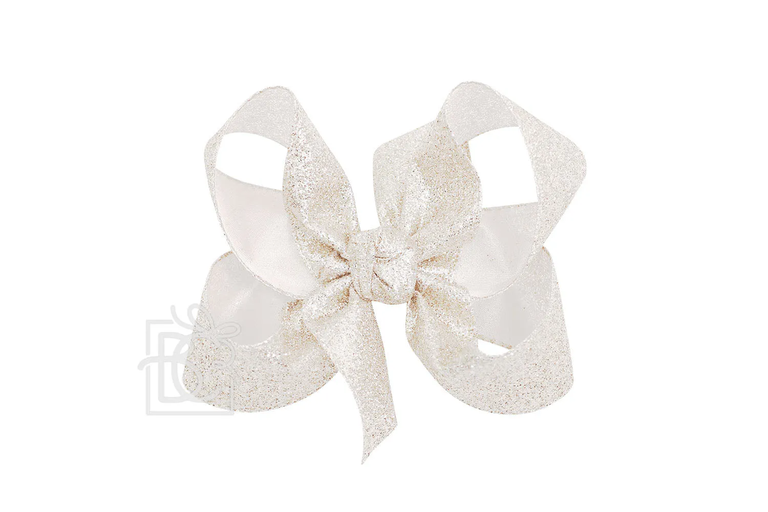 Beyond Creations 4.5" Glitter Metallic Bow On Clip