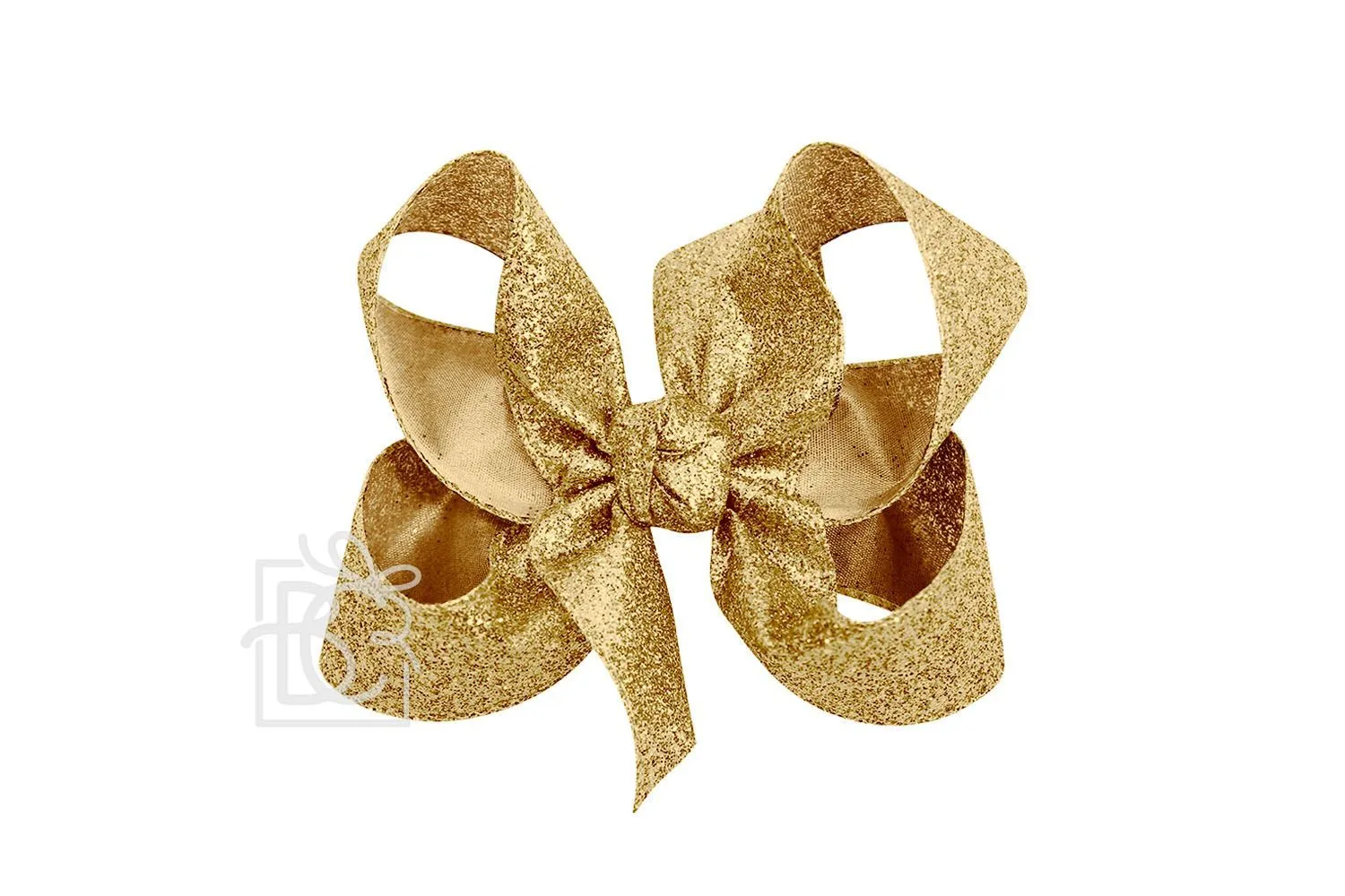 Beyond Creations 4.5" Glitter Metallic Bow On Clip