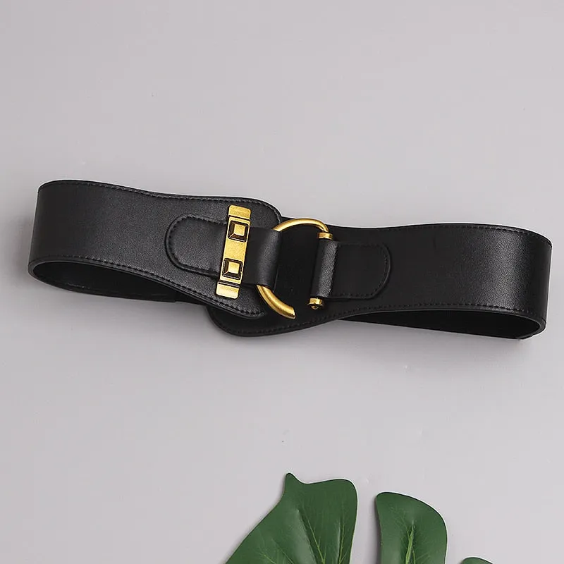 Big Gold Color Pin Buckle Waistband Female Waist Belt