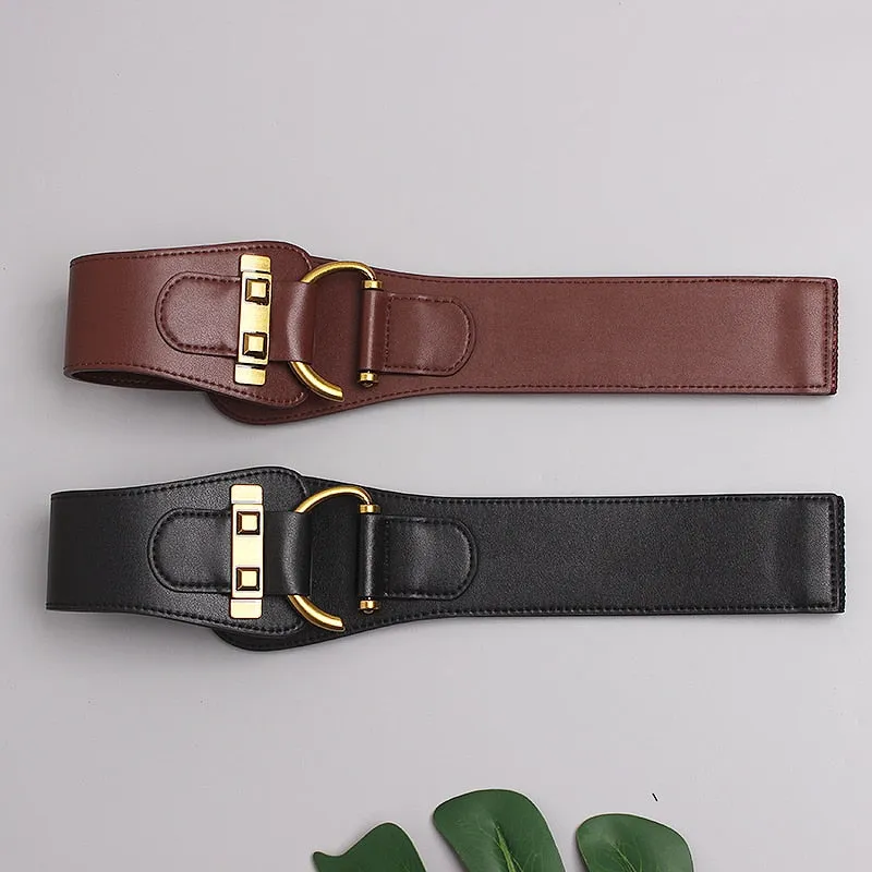 Big Gold Color Pin Buckle Waistband Female Waist Belt