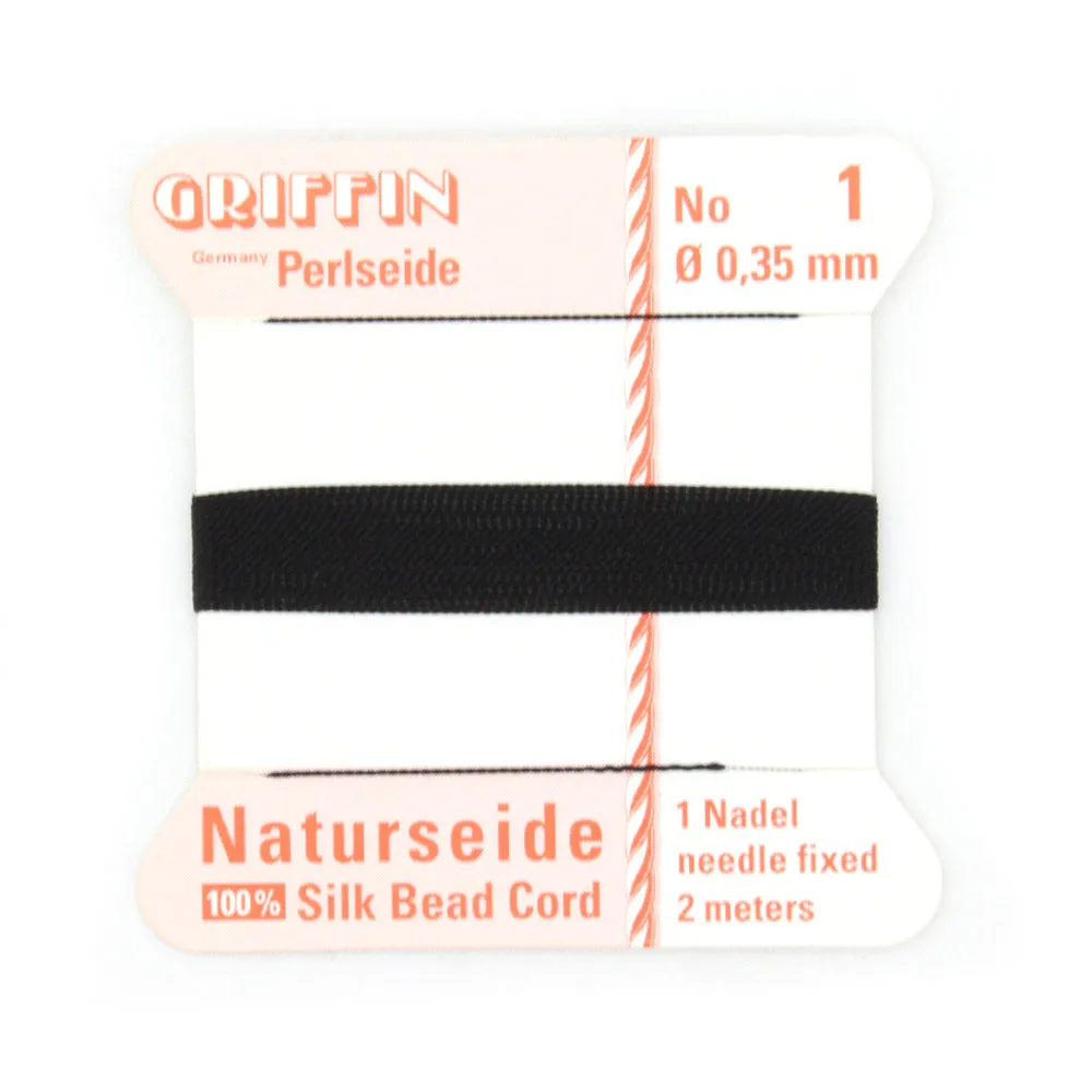 Black Silk Thread 0.35mm x 2m - Pack of 1