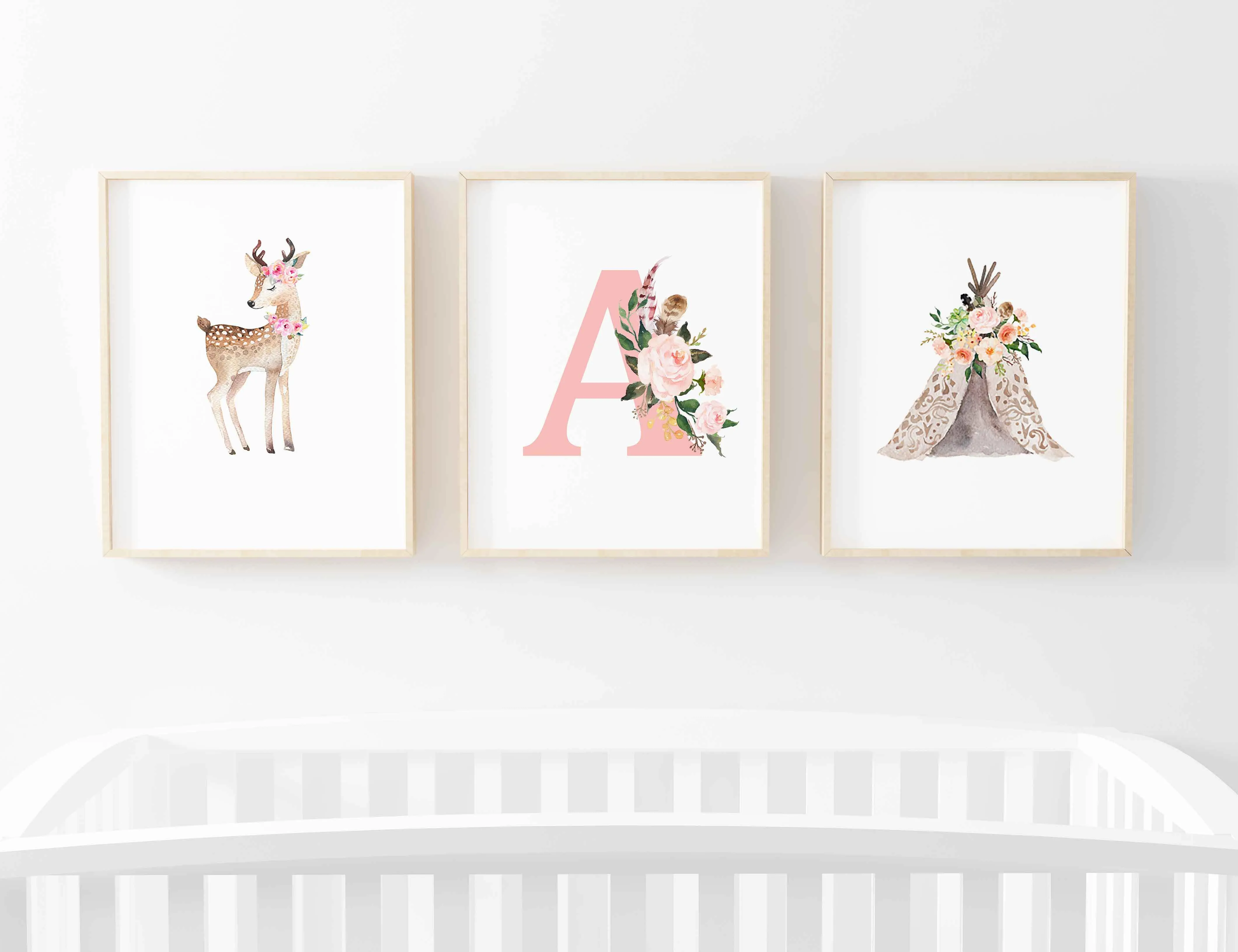 Blakely's Boho Woodland Deer Bundled Digital Nursery Art