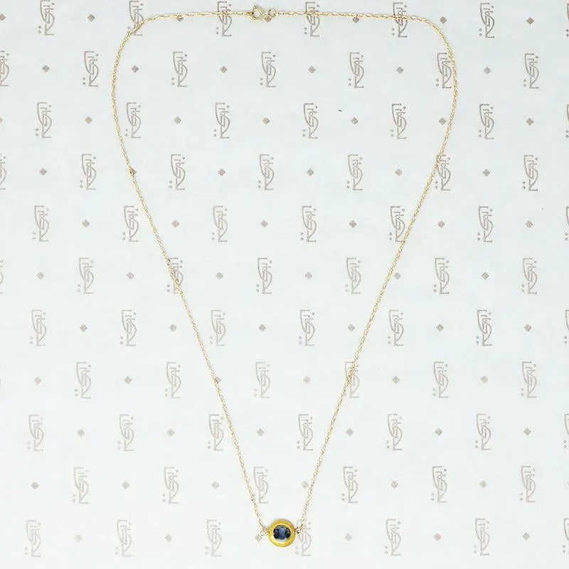 Blue Sapphire "O" Gold Necklace by brunet