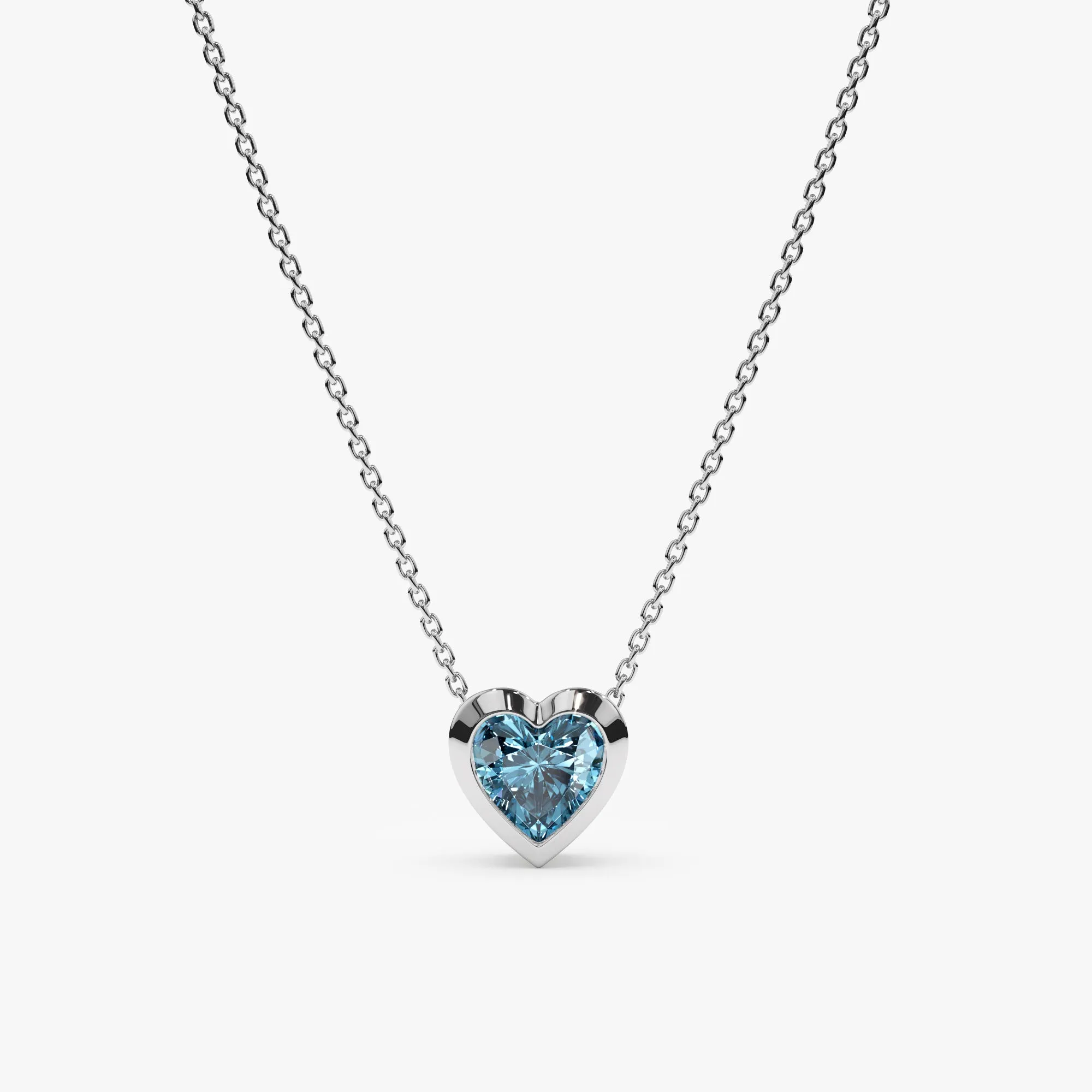 Blue Topaz Heart Necklace, Ashly