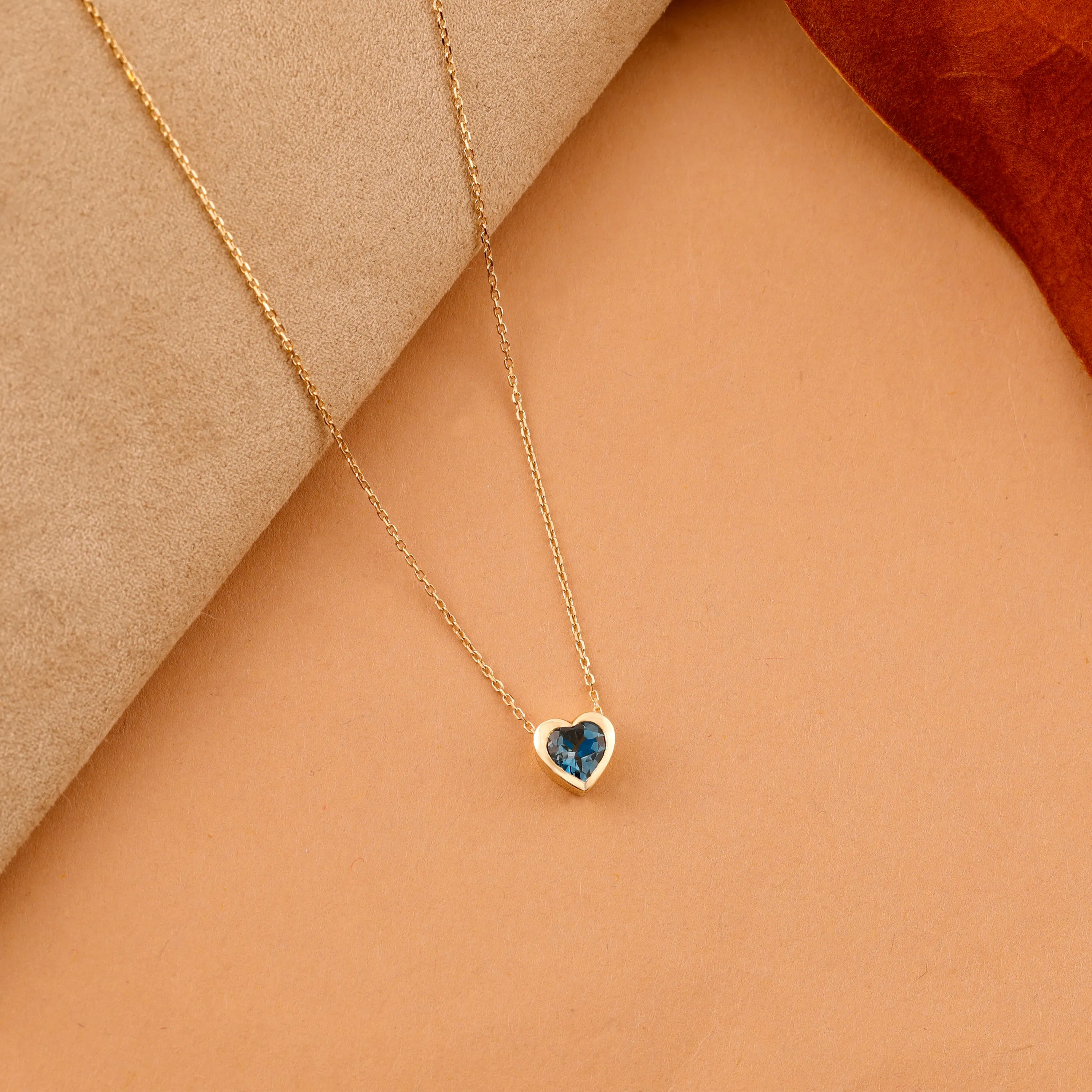 Blue Topaz Heart Necklace, Ashly