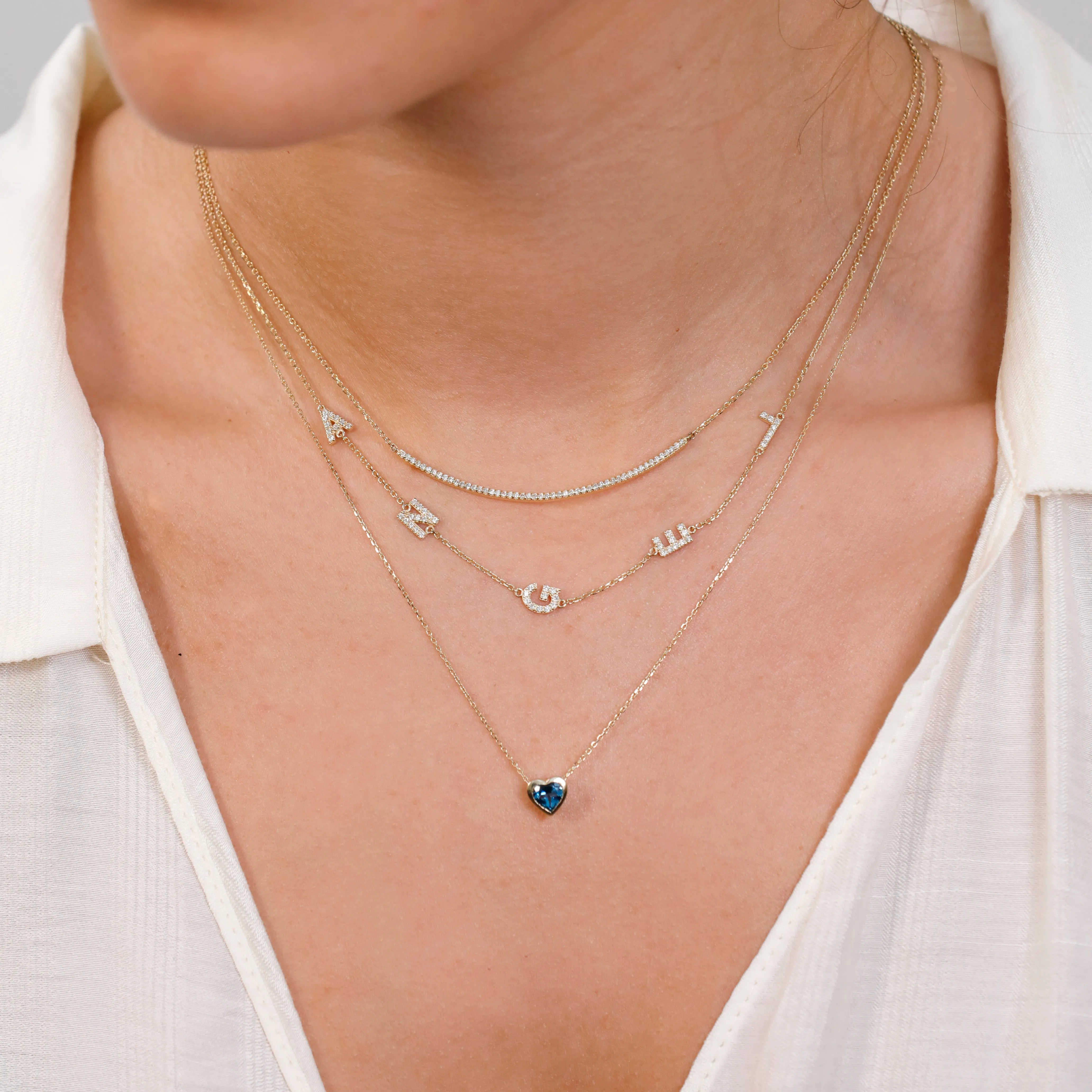 Blue Topaz Heart Necklace, Ashly