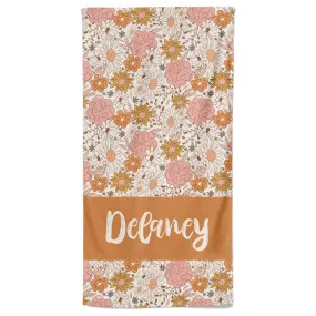 Boho Floral Personalized Kids Beach Towel | All Floral