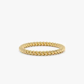 Bold 14k Gold Braided Ring, Nalani